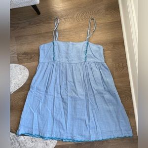 Urban Outfitters sleeveless pale blue cotton mini dress. Size medium.